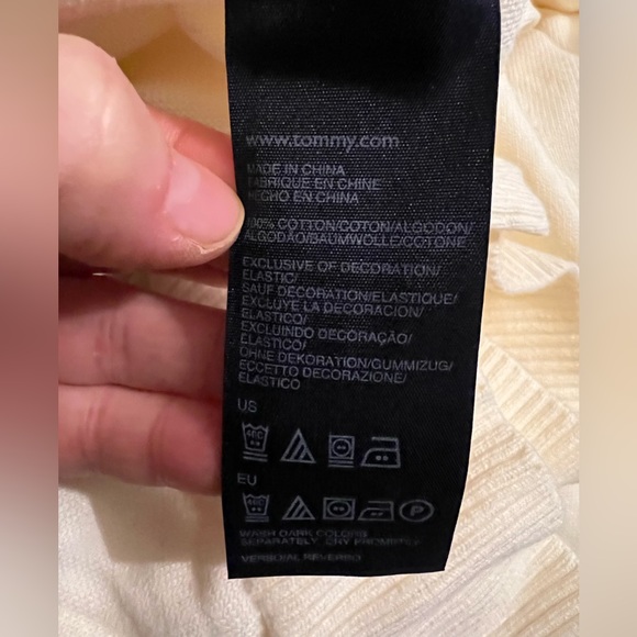 Tommy Hilfiger Men’s Cotton V-Neck Sweater Cream Preppy Argyle Academia XXL - Picture 5 of 6